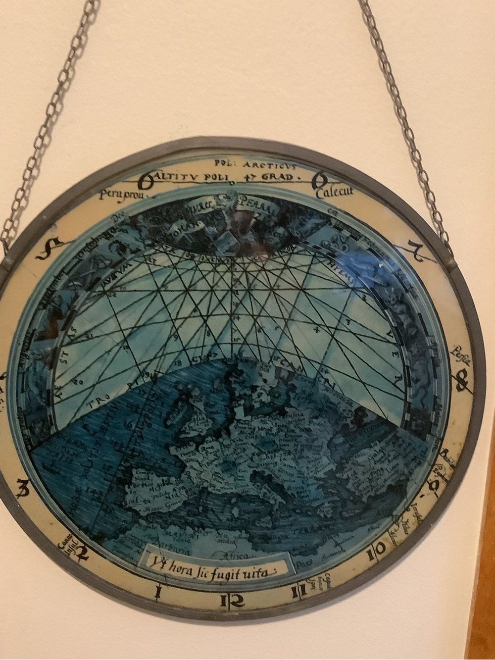 Vintage Style Blue Globe Wall Art - Home Art